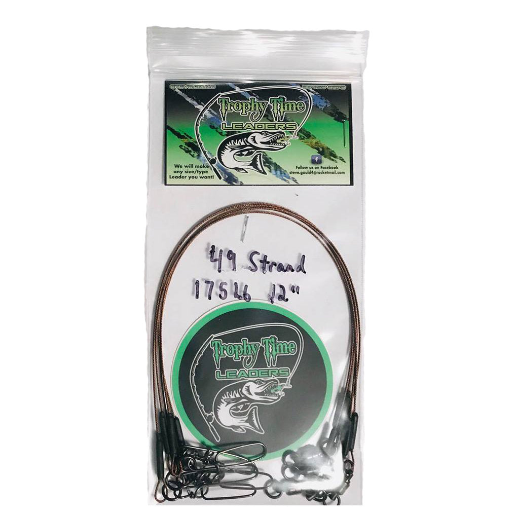 Trophy Time 49 Strand Wire Leaders - 5 PACK