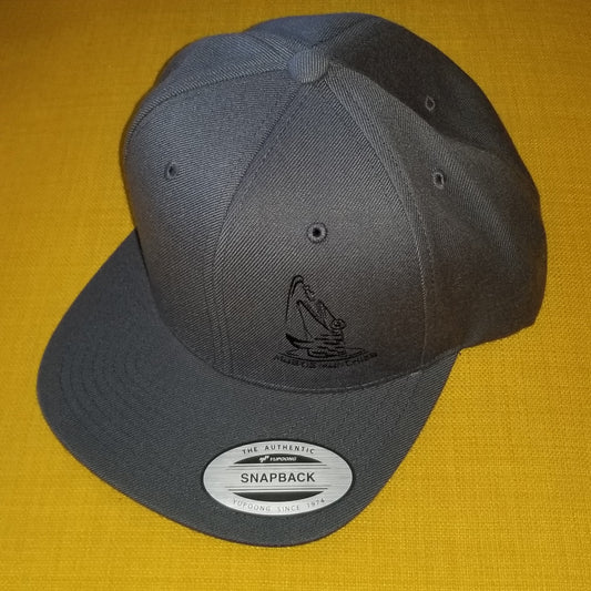 Flat Bill Snap Back Hat - Charcoal